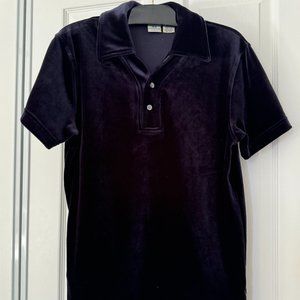 Armani Exchange Velvet stretch short sleeve polo in Navy (S)